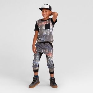 Boys large (12/14) cityscape joggers